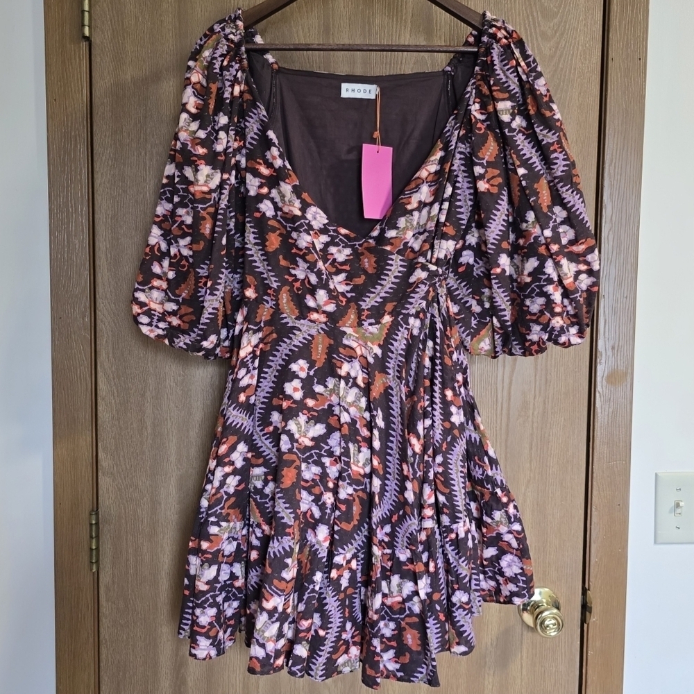 Rhode Darya V-Neck Floral Mini Wrap Dress